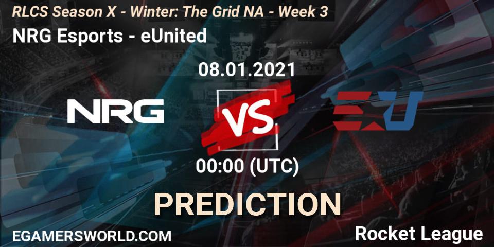 Pronósticos NRG Esports - eUnited. 15.01.21. RLCS Season X - Winter: The Grid NA - Week 3 - Rocket League