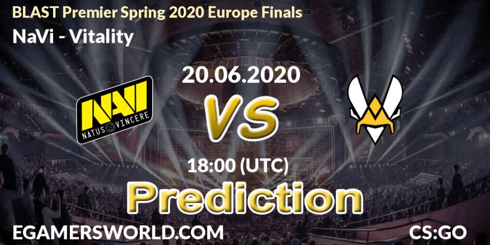 Pronósticos NaVi - Vitality. 20.06.2020 at 17:10. BLAST Premier Spring 2020 Europe Finals - Counter-Strike (CS2)
