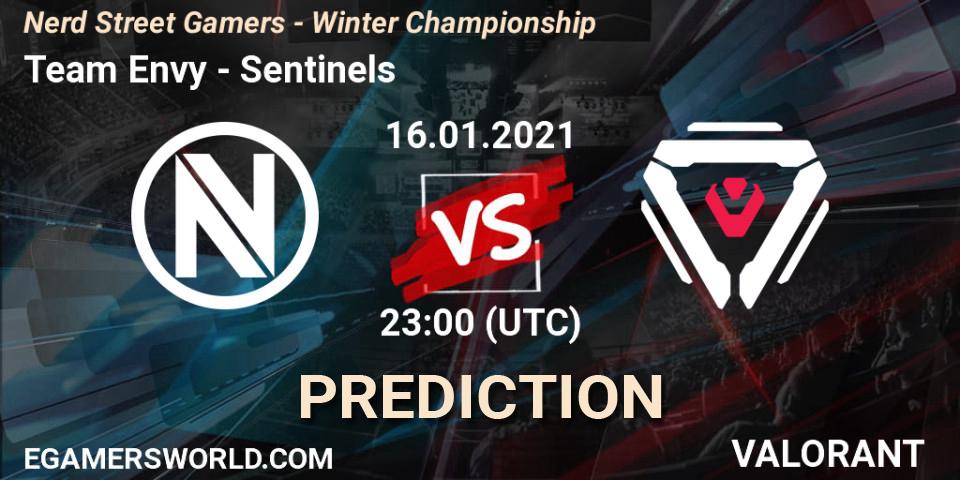 Pronósticos Team Envy - Sentinels. 16.01.2021 at 20:00. Nerd Street Gamers - Winter Championship - VALORANT