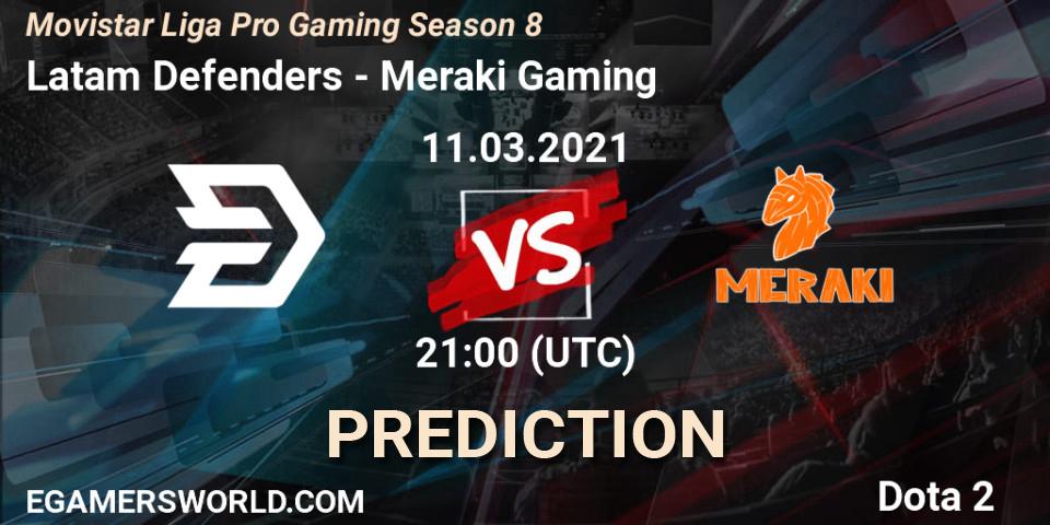 Pronósticos Latam Defenders - Meraki Gaming. 11.03.21. Movistar Liga Pro Gaming Season 8 - Dota 2
