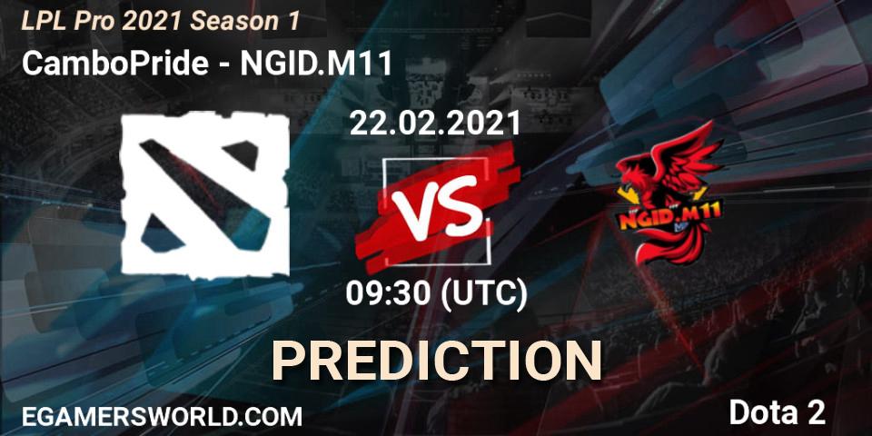 Pronósticos CamboPride - NGID.M11. 22.02.2021 at 09:34. LPL Pro 2021 Season 1 - Dota 2