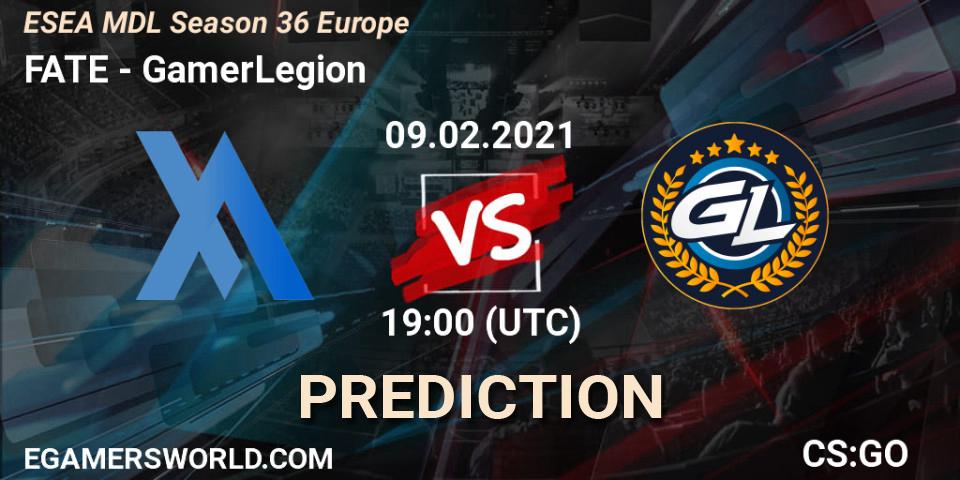 Pronósticos FATE - GamerLegion. 09.02.21. MDL ESEA Season 36: Europe - Premier division - CS2 (CS:GO)