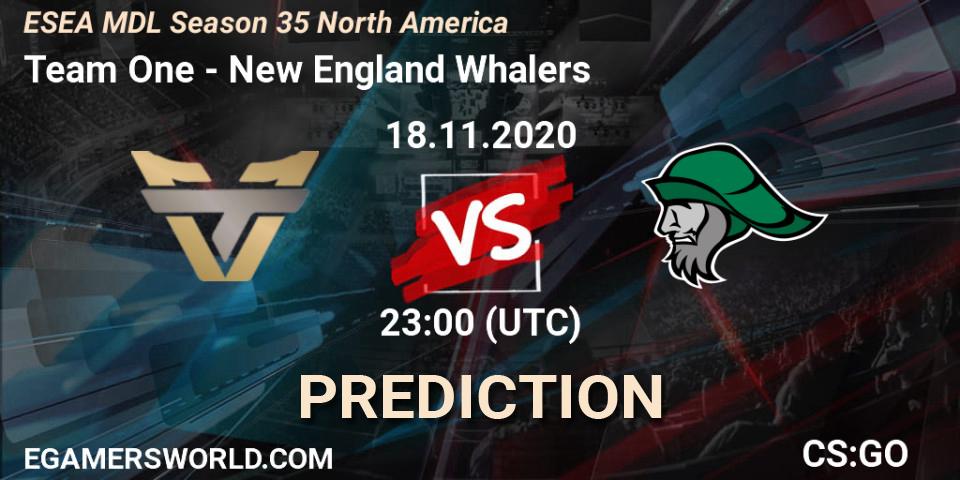Pronósticos Team One - New England Whalers. 18.11.20. ESEA MDL Season 35 North America - CS2 (CS:GO)
