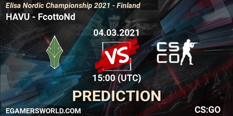 Pronósticos HAVU - FcottoNd. 04.03.2021 at 15:00. Elisa Nordic Championship 2021 - Finland - Counter-Strike (CS2)