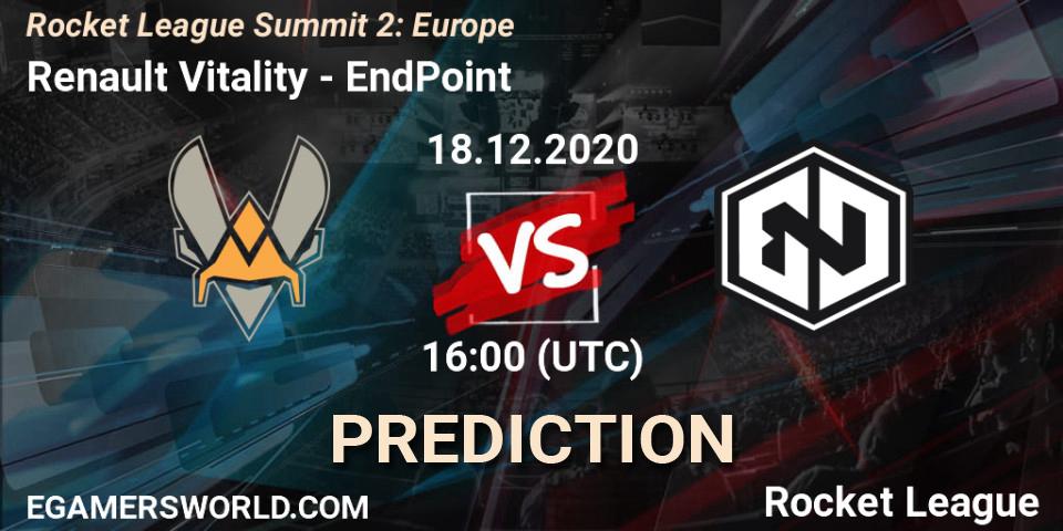 Pronósticos Renault Vitality - EndPoint. 18.12.20. Rocket League Summit 2: Europe - Rocket League