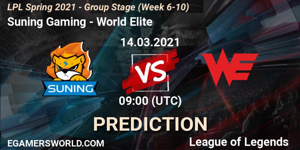 Pronósticos Suning Gaming - World Elite. 14.03.21. LPL Spring 2021 - Group Stage (Week 6-10) - LoL