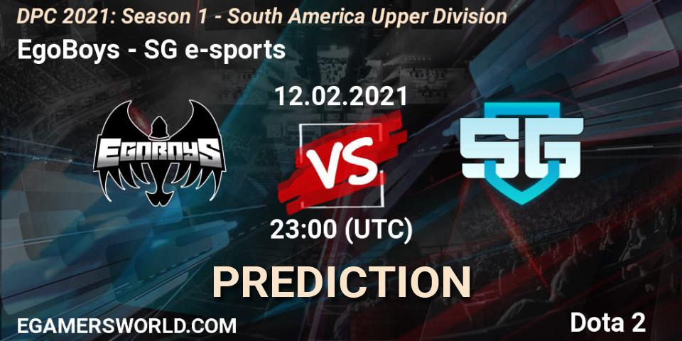 Pronósticos EgoBoys - SG e-sports. 12.02.21. DPC 2021: Season 1 - South America Upper Division - Dota 2