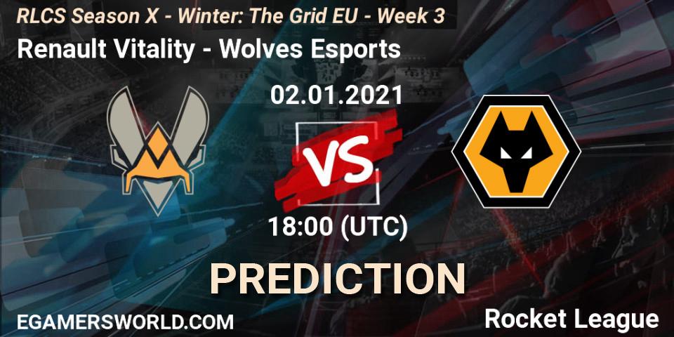 Pronósticos Renault Vitality - Wolves Esports. 02.01.21. RLCS Season X - Winter: The Grid EU - Week 3 - Rocket League