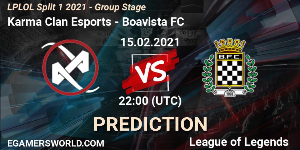 Pronósticos Karma Clan Esports - Boavista FC. 15.02.2021 at 22:15. LPLOL Split 1 2021 - Group Stage - LoL