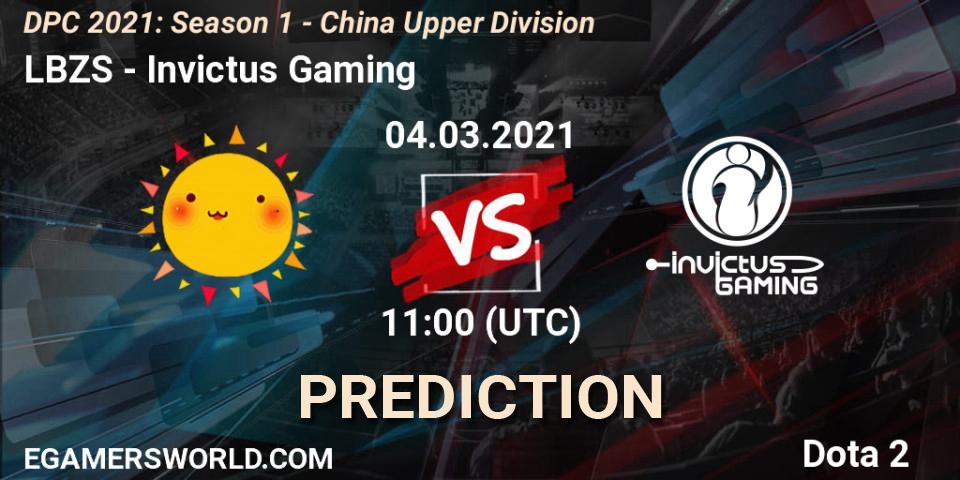 Pronósticos LBZS - Invictus Gaming. 04.03.2021 at 11:01. DPC 2021: Season 1 - China Upper Division - Dota 2