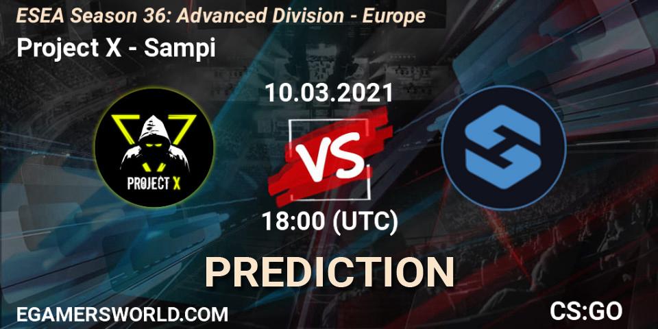 Pronósticos Project X - Sampi. 10.03.21. ESEA Season 36: Europe - Advanced Division - CS2 (CS:GO)