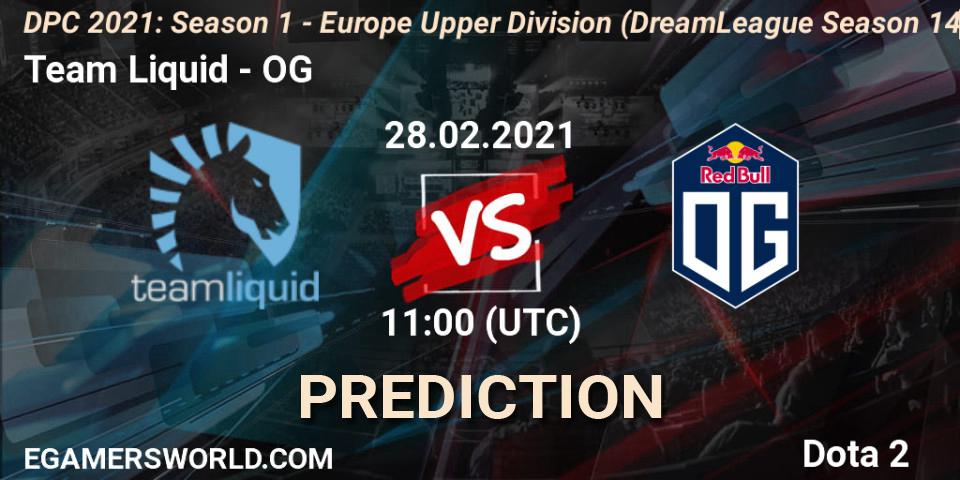 Pronósticos Team Liquid - OG. 28.02.2021 at 10:55. DPC 2021: Season 1 - Europe Upper Division (DreamLeague Season 14) - Dota 2