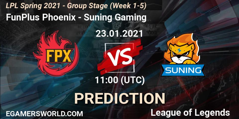 Pronósticos FunPlus Phoenix - Suning Gaming. 23.01.21. LPL Spring 2021 - Group Stage (Week 1-5) - LoL