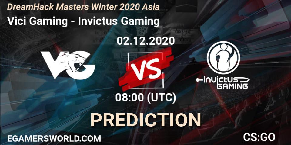 Pronósticos Vici Gaming - Invictus Gaming. 02.12.2020 at 08:50. DreamHack Masters Winter 2020 Asia - Counter-Strike (CS2)