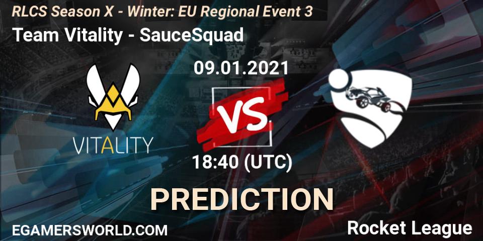 Pronósticos Team Vitality - SauceSquad. 09.01.21. RLCS Season X - Winter: EU Regional Event 3 - Rocket League