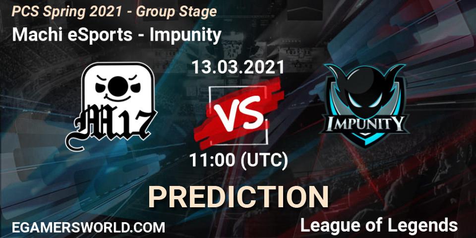 Pronósticos Machi eSports - Impunity. 13.03.2021 at 11:00. PCS Spring 2021 - Group Stage - LoL
