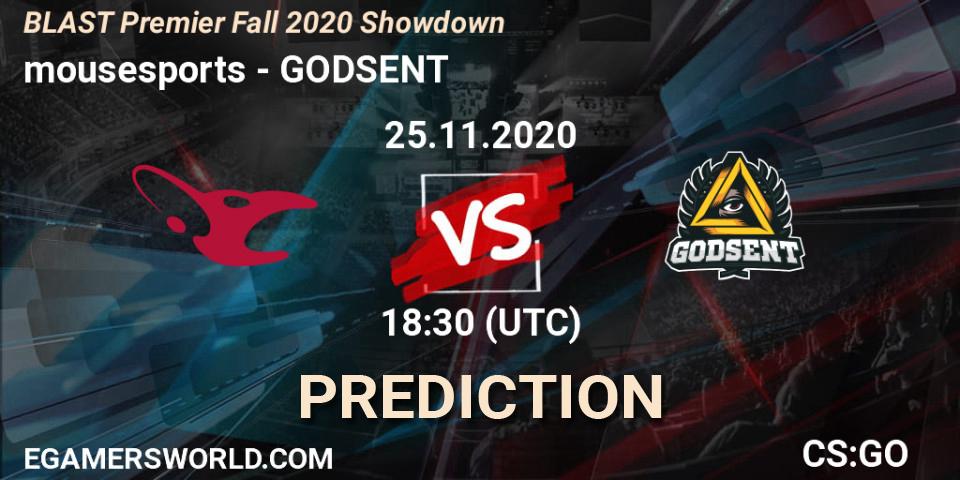 Pronósticos mousesports - GODSENT. 25.11.20. BLAST Premier Fall 2020 Showdown - CS2 (CS:GO)