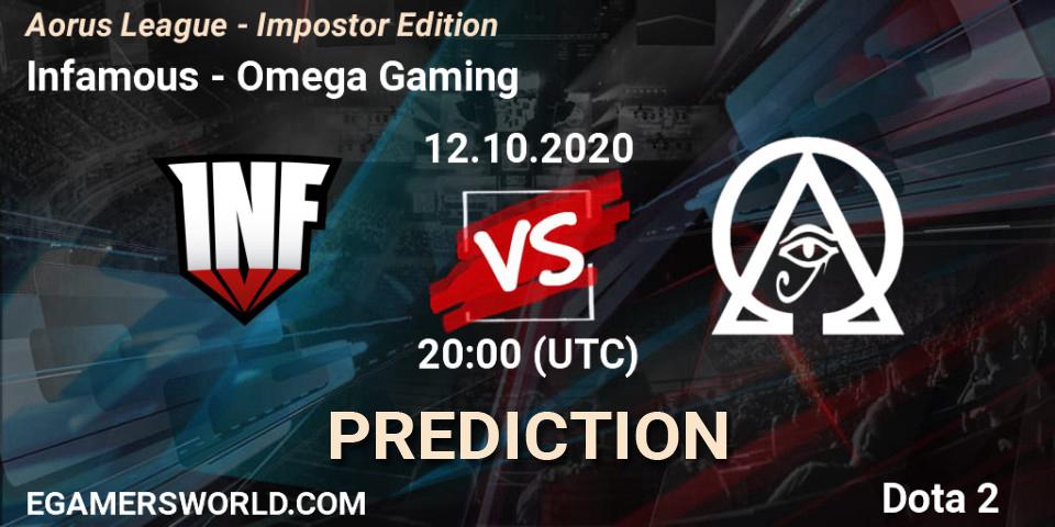 Pronósticos Infamous - Omega Gaming. 12.10.2020 at 23:30. Aorus League - Impostor Edition - Dota 2