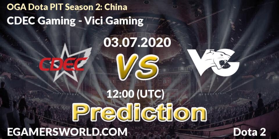 Pronósticos CDEC Gaming - Vici Gaming. 03.07.20. OGA Dota PIT Season 2: China - Dota 2