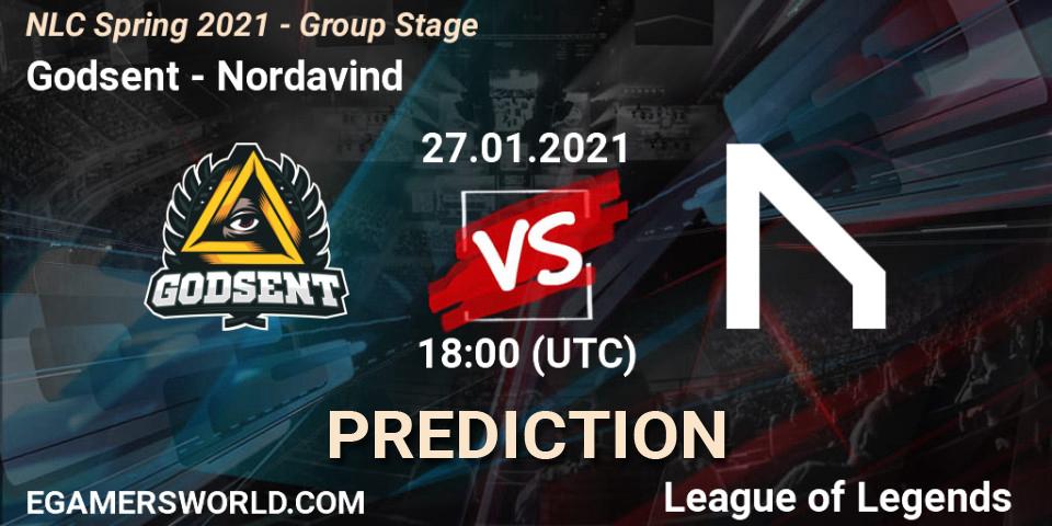 Pronósticos Godsent - Nordavind. 27.01.2021 at 18:00. NLC Spring 2021 - Group Stage - LoL