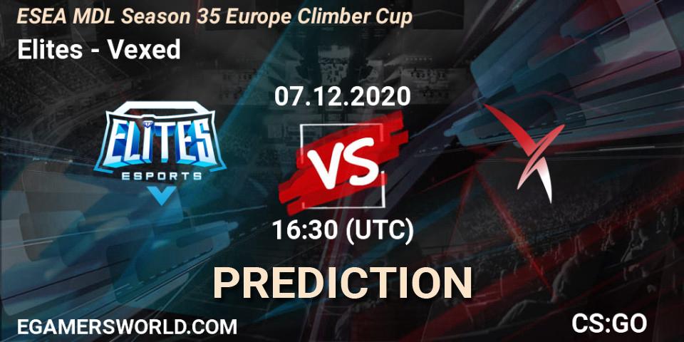 Pronósticos Elites - Vexed. 07.12.2020 at 16:30. ESEA MDL Season 35 Europe Climber Cup - Counter-Strike (CS2)