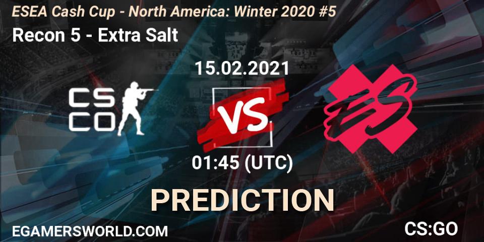 Pronósticos Recon 5 - Extra Salt. 15.02.21. ESEA Cash Cup - North America: Winter 2020 #5 - CS2 (CS:GO)