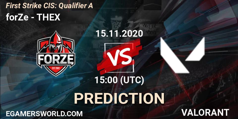 Pronósticos forZe - THEX. 15.11.20. First Strike CIS: Qualifier A - VALORANT