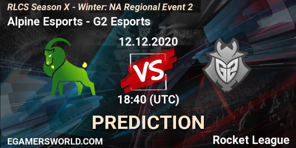 Pronósticos Alpine Esports - G2 Esports. 12.12.2020 at 18:40. RLCS Season X - Winter: NA Regional Event 2 - Rocket League