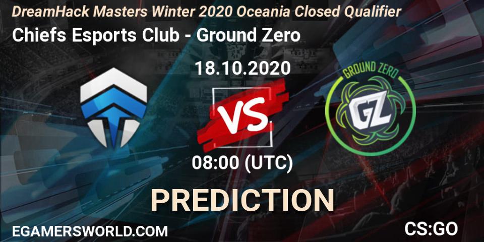 Pronósticos Chiefs Esports Club - Ground Zero. 18.10.2020 at 08:00. DreamHack Masters Winter 2020 Oceania Closed Qualifier - Counter-Strike (CS2)