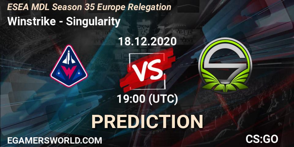 Pronósticos Winstrike - Singularity. 18.12.20. ESEA MDL Season 35 Europe Relegation - CS2 (CS:GO)