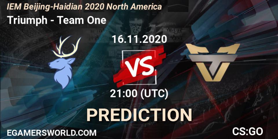 Pronósticos Triumph - Team One. 16.11.20. IEM Beijing-Haidian 2020 North America - CS2 (CS:GO)