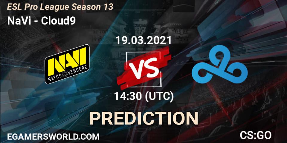 Pronósticos NaVi - Cloud9. 19.03.21. ESL Pro League Season 13 - CS2 (CS:GO)