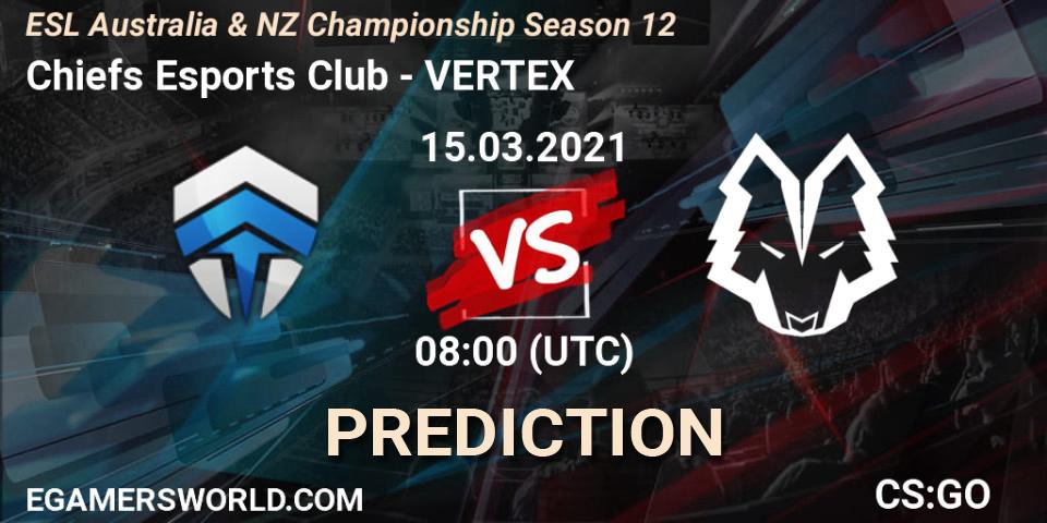 Pronósticos Chiefs Esports Club - VERTEX. 15.03.21. ESL Australia & NZ Championship Season 12 - CS2 (CS:GO)