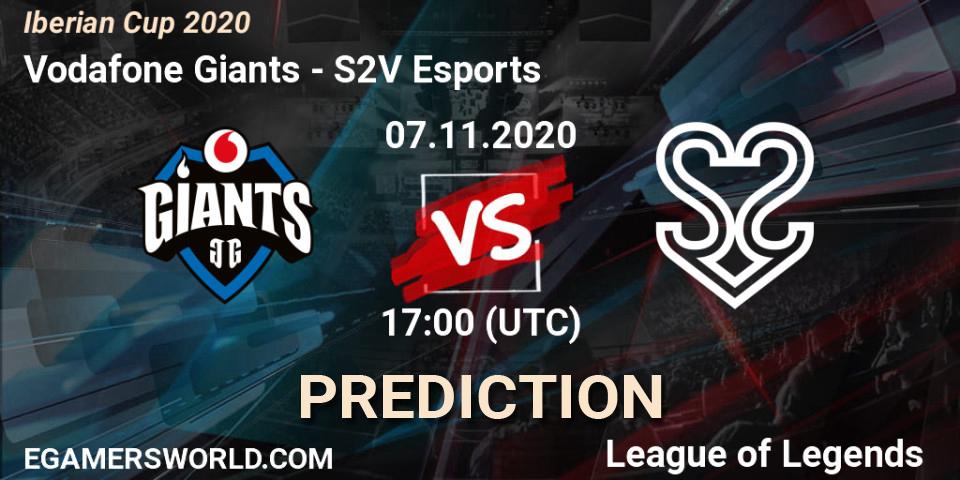 Pronósticos Vodafone Giants - S2V Esports. 07.11.2020 at 18:25. Iberian Cup 2020 - LoL