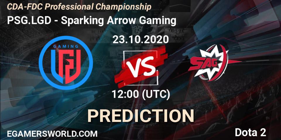 Pronósticos PSG.LGD - Sparking Arrow Gaming. 23.10.2020 at 12:04. CDA-FDC Professional Championship - Dota 2