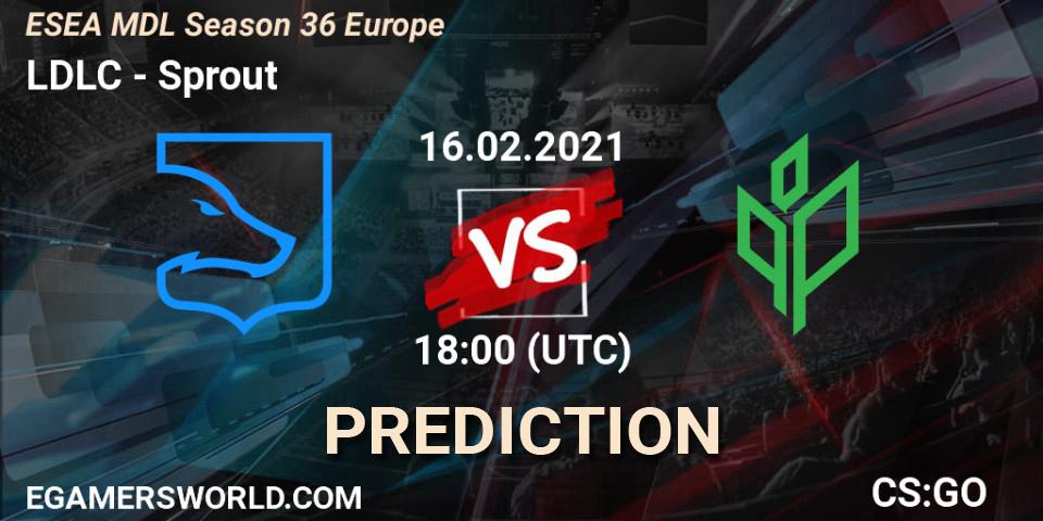 Pronósticos LDLC - Sprout. 16.02.2021 at 18:05. MDL ESEA Season 36: Europe - Premier division - Counter-Strike (CS2)