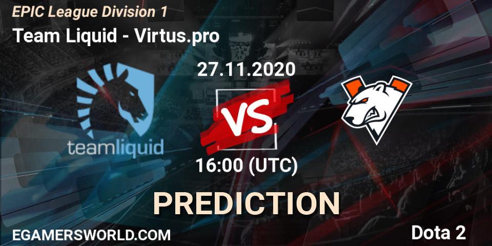 Pronósticos Team Liquid - Virtus.pro. 27.11.20. EPIC League Division 1 - Dota 2
