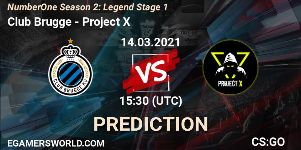 Pronósticos Club Brugge - Project X. 14.03.21. NumberOne Season 2: Legend Stage 1 - CS2 (CS:GO)