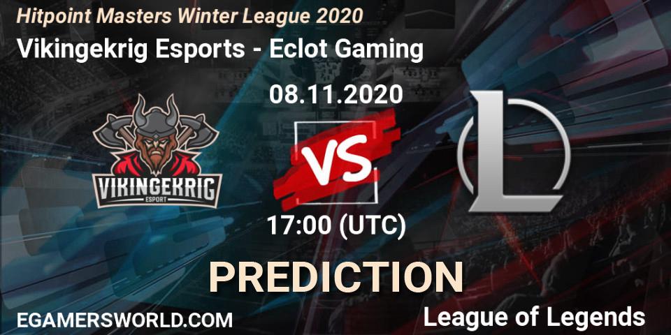 Pronósticos Vikingekrig Esports - Eclot Gaming. 08.11.2020 at 16:45. Hitpoint Masters Winter League 2020 - LoL