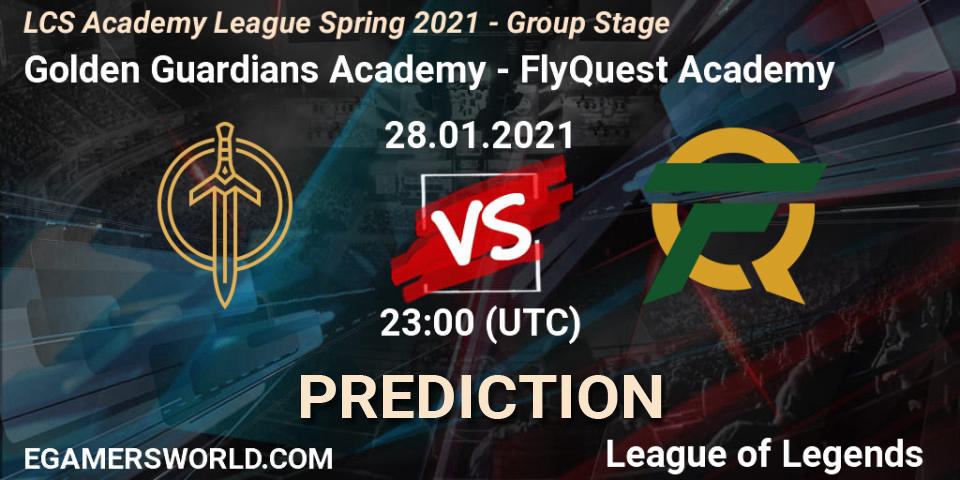 Pronósticos Golden Guardians Academy - FlyQuest Academy. 28.01.21. LCS Academy League Spring 2021 - Group Stage - LoL