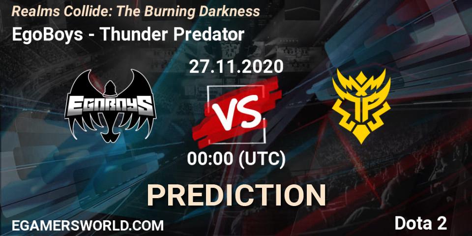 Pronósticos EgoBoys - Thunder Predator. 27.11.20. Realms Collide: The Burning Darkness - Dota 2