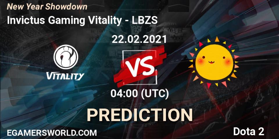 Pronósticos Invictus Gaming Vitality - LBZS. 22.02.2021 at 04:07. New Year Showdown - Dota 2
