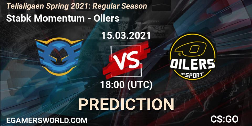 Pronósticos Stabæk Momentum - Oilers. 15.03.2021 at 18:00. Telialigaen Spring 2021: Regular Season - Counter-Strike (CS2)