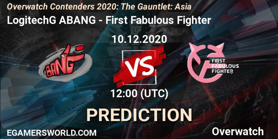 Pronósticos LogitechG ABANG - First Fabulous Fighter. 10.12.2020 at 11:30. Overwatch Contenders 2020: The Gauntlet: Asia - Overwatch