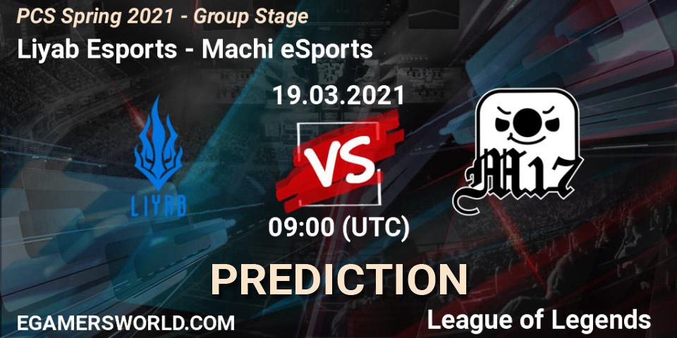 Pronósticos Liyab Esports - Machi eSports. 19.03.2021 at 09:00. PCS Spring 2021 - Group Stage - LoL