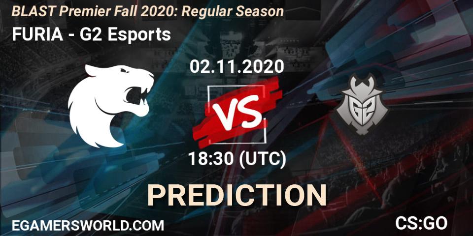 Pronósticos FURIA - G2 Esports. 02.11.2020 at 21:30. BLAST Premier Fall 2020: Regular Season - Counter-Strike (CS2)