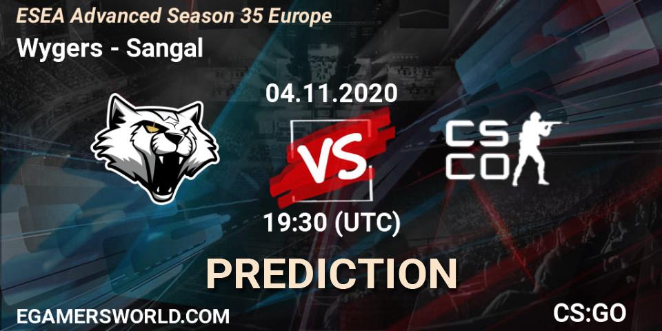 Pronósticos Wygers - Sangal. 05.11.2020 at 16:00. ESEA Advanced Season 35 Europe - Counter-Strike (CS2)