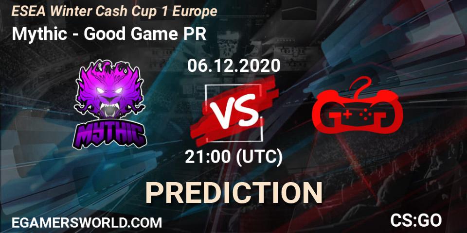 Pronósticos Mythic - Good Game PR. 06.12.2020 at 21:00. ESEA Winter Cash Cup 1 Europe - Counter-Strike (CS2)