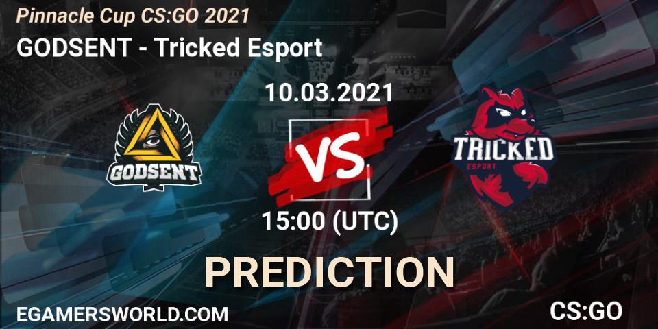 Pronósticos GODSENT - Tricked Esport. 10.03.2021 at 15:00. Pinnacle Cup #1 - Counter-Strike (CS2)