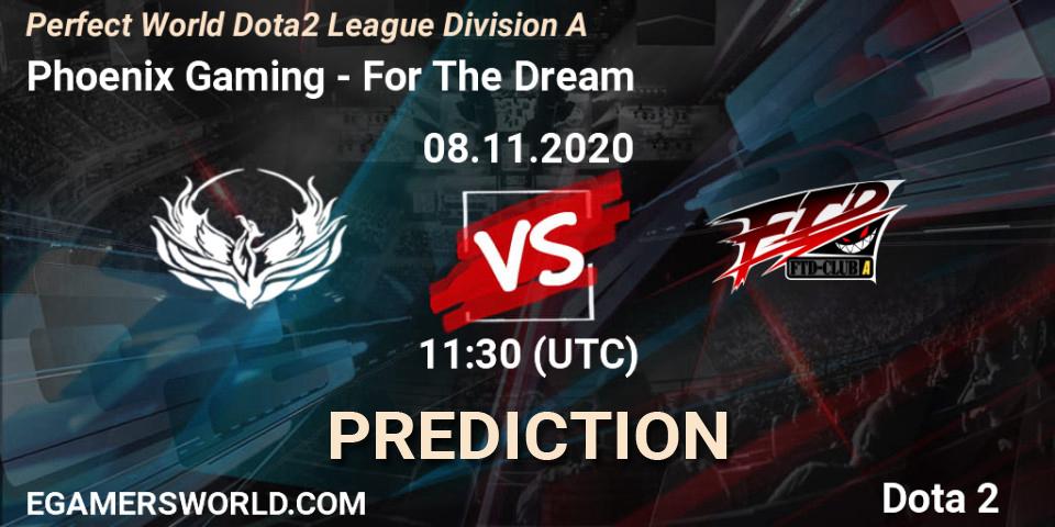 Pronósticos Phoenix Gaming - For The Dream. 08.11.20. Perfect World Dota2 League Division A - Dota 2